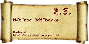 Móroc Bíborka névjegykártya